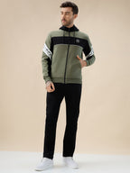 Men's Mix & Match Full Sleeves Hooded Fleece Sweatshirt with Zipper Closure