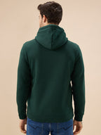 Men's Chest Typography Print Full Sleeve Hooded Fleece Sweatshirt