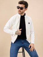 Men's Solid Zip-Front Fleece Sweatshirt with Mock Collar