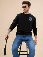 Men's Chest & Back Graphic Print Full Sleeve Round Neck Fleece Sweatshirt