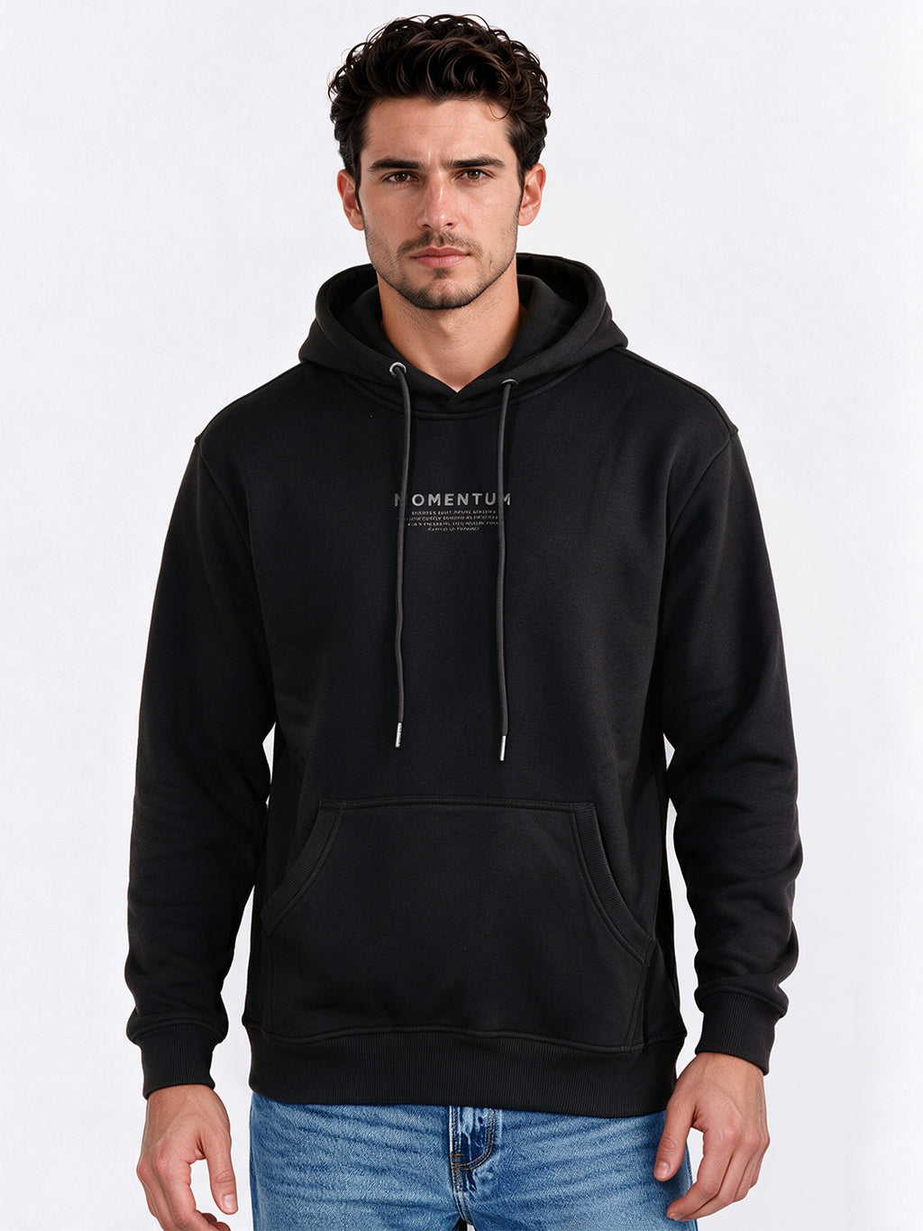 Men's Regular Fit Blended Long Sleeves Hooded Sweatshirt