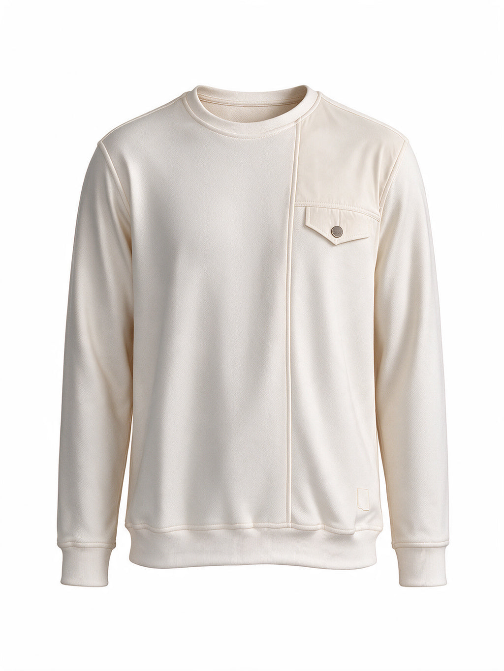 Men's Solid Regular Fit Round Neck Long Sleeve Sweatshirt