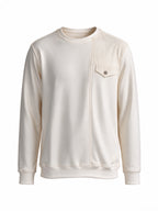 Men's Solid Regular Fit Round Neck Long Sleeve Sweatshirt