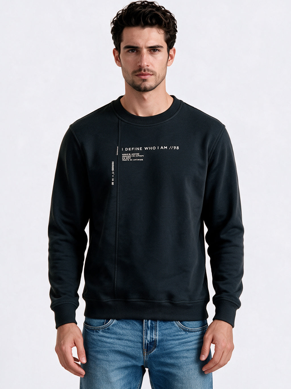 Men's Blended Round Neck Regular Fit Sweatshirt