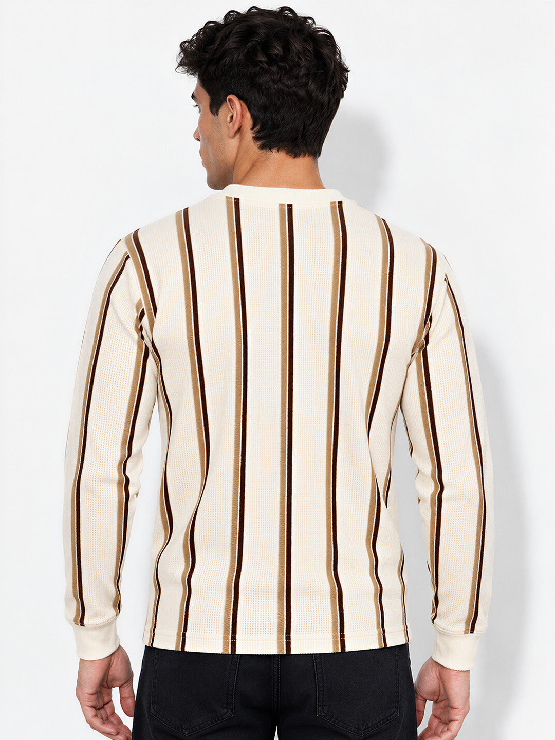 Striped Round Neck Regular Fit Tshirt