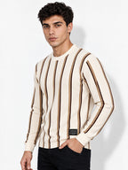 Striped Round Neck Regular Fit Tshirt