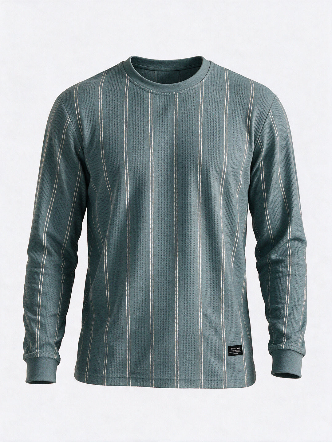Men's Blended Striped Round Neck Regular Fit Sweatshirt Secondary image