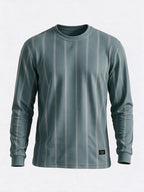 Men's Blended Striped Round Neck Regular Fit Sweatshirt