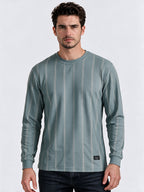 Men's Blended Striped Round Neck Regular Fit Sweatshirt