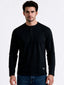 Black Long Sleeve Henley T-Shirt