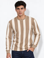 Striped Round Neck Regular Fit Tshirt