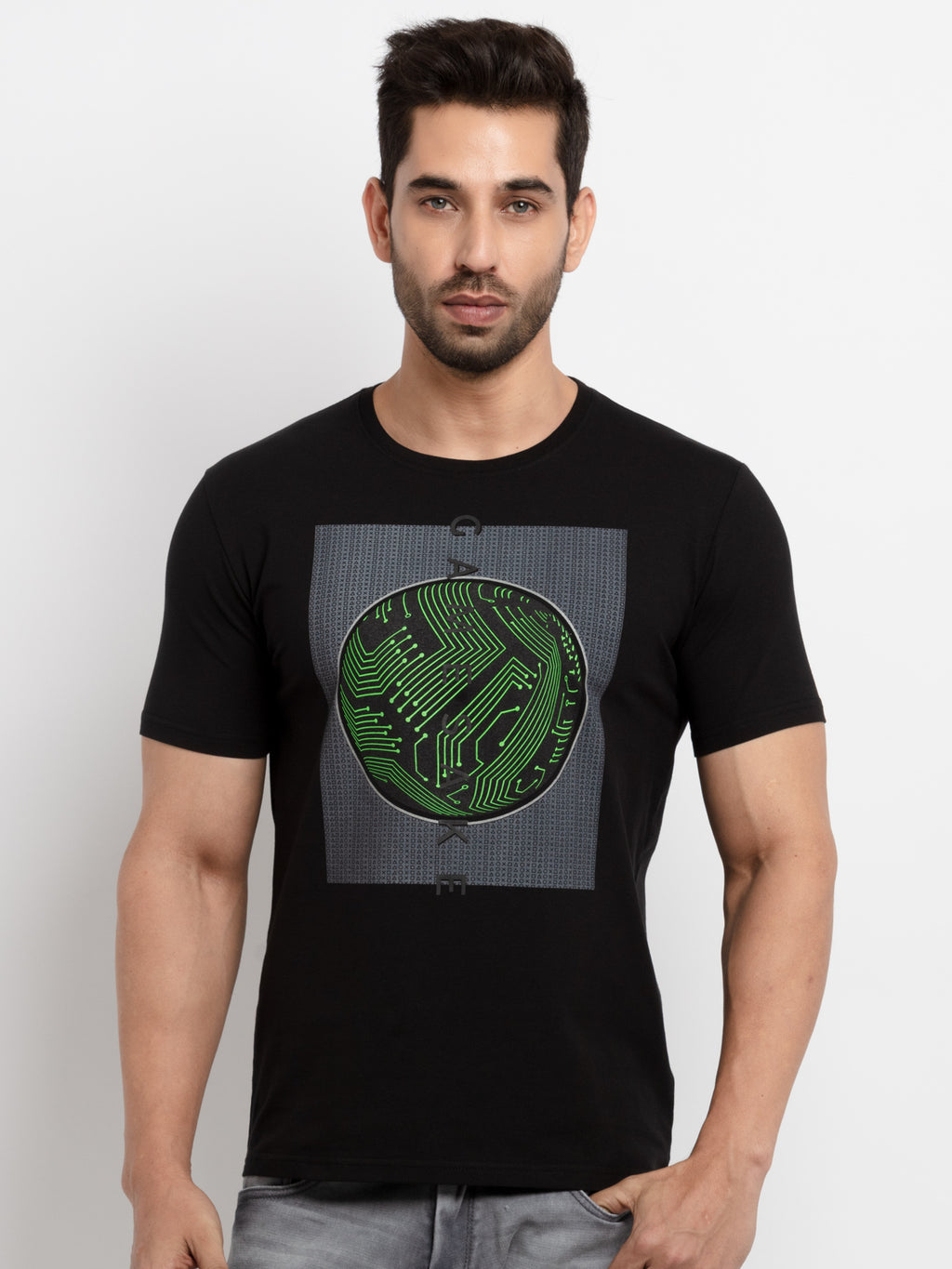 Mens Printed Round Neck T-Shirt