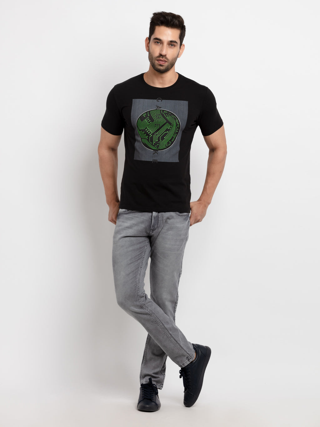Mens Printed Round Neck T-Shirt