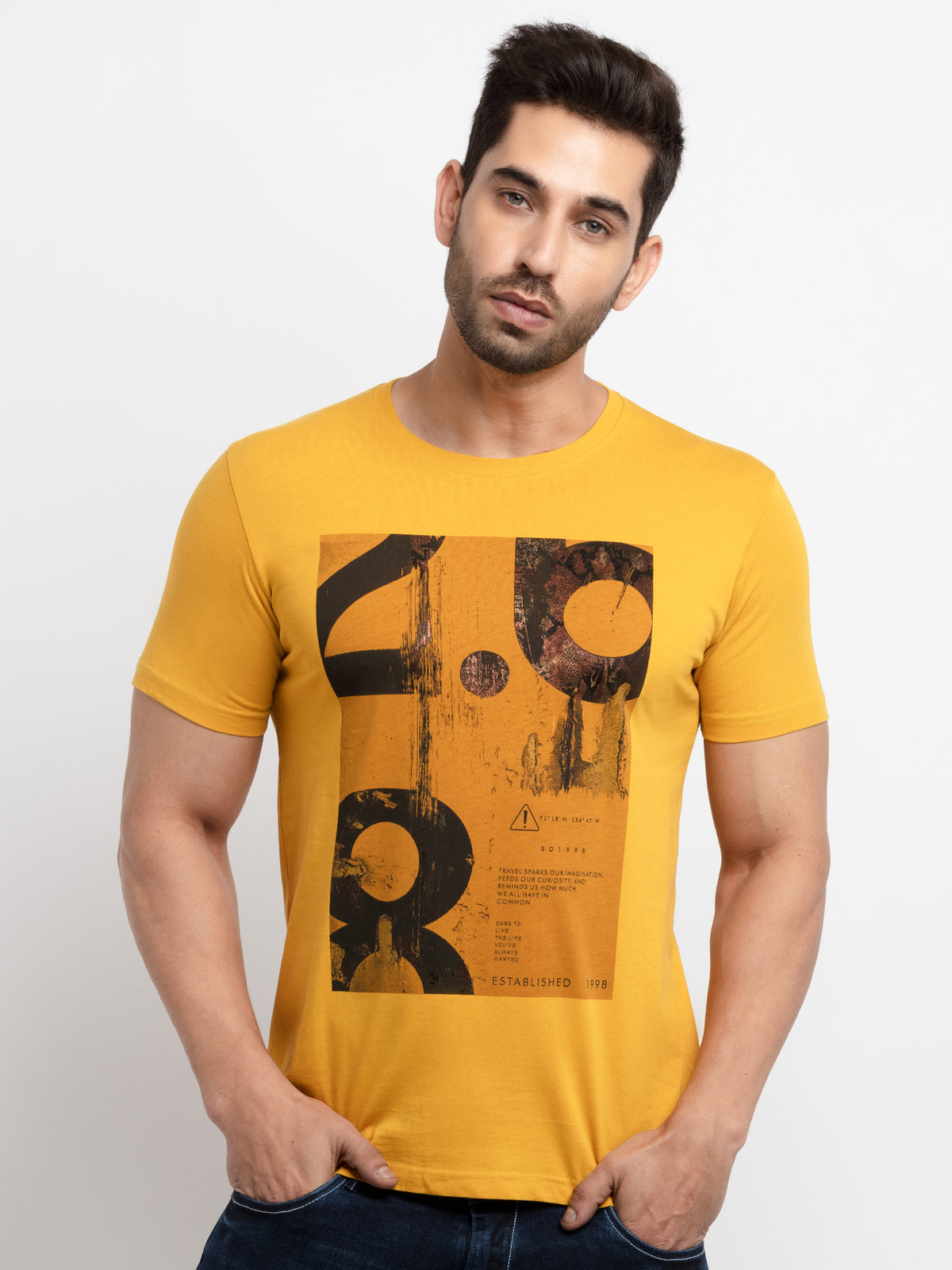 Mens Printed Round Neck T-Shirt