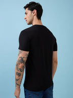 Mens Chest Animal Printed Round Neck Half Sleeves Tshirt
