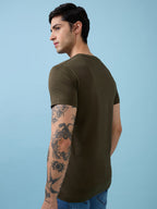 Mens Chest Graphic Printed Round Neck Half Sleeves Tshirt