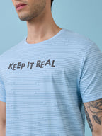 Mens Chest Typography Printed Round Neck Half Sleeves Tshirt