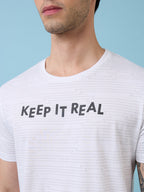 Mens Chest Typography Printed Round Neck Half Sleeves Tshirt