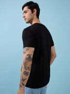 Mens Chest Typography Printed Round Neck Half Sleeves Tshirt