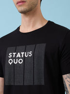 Mens Chest Typography Printed Round Neck Half Sleeves Tshirt