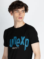 Mens Front Printed Round Neck T-Shirt