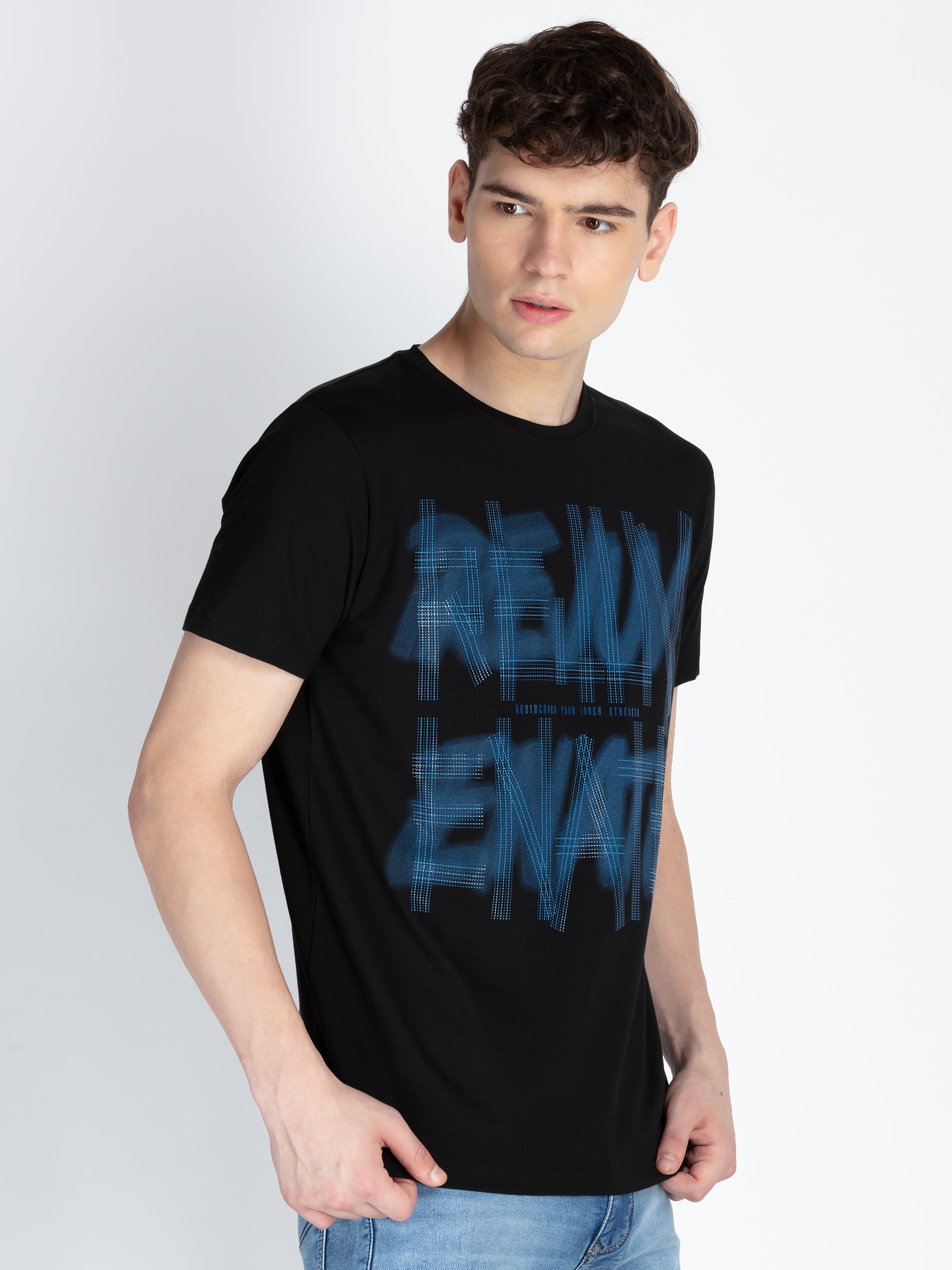 Mens Printed Round Neck T-Shirt Secondary image