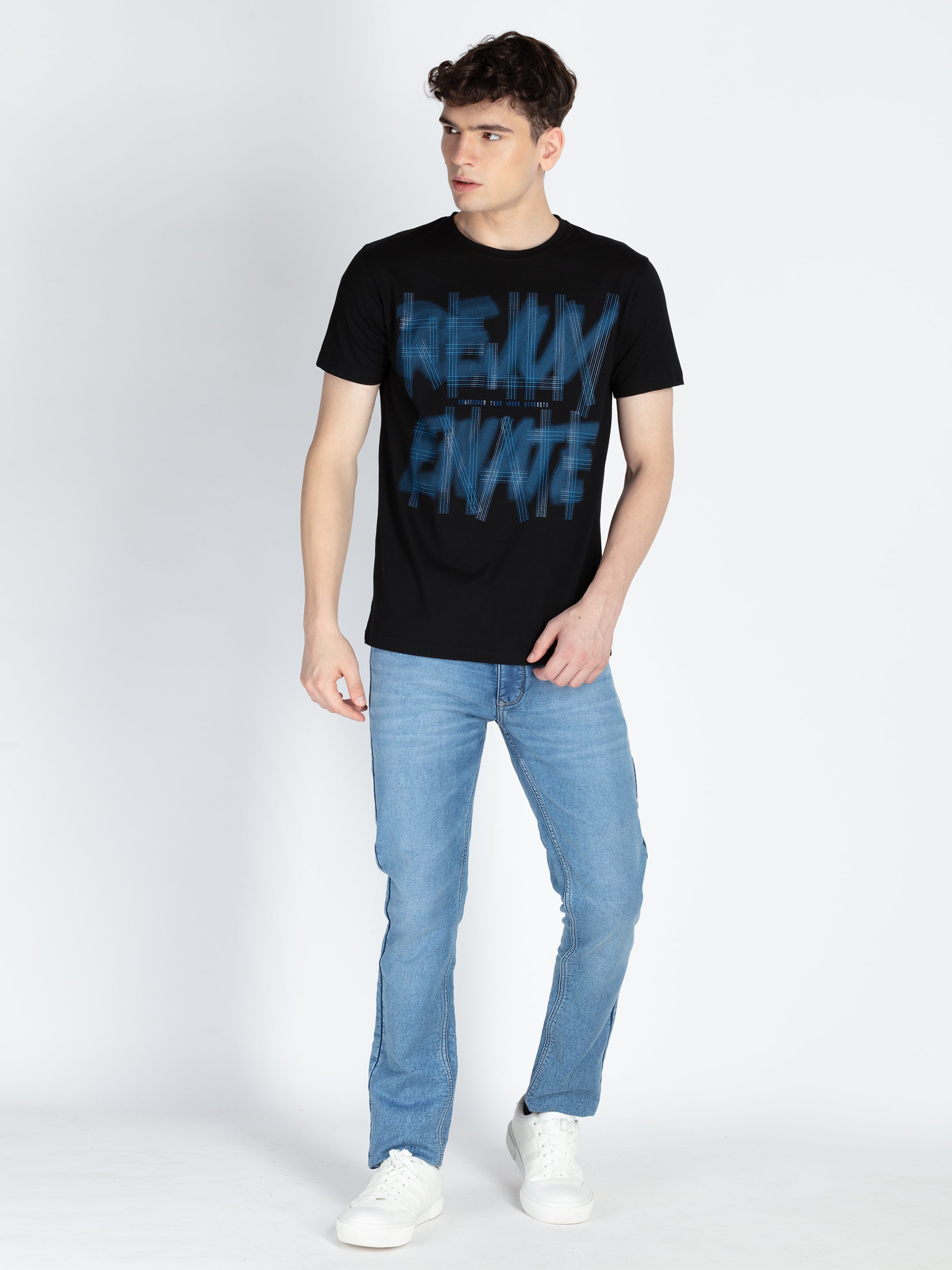 Mens Printed Round Neck T-Shirt