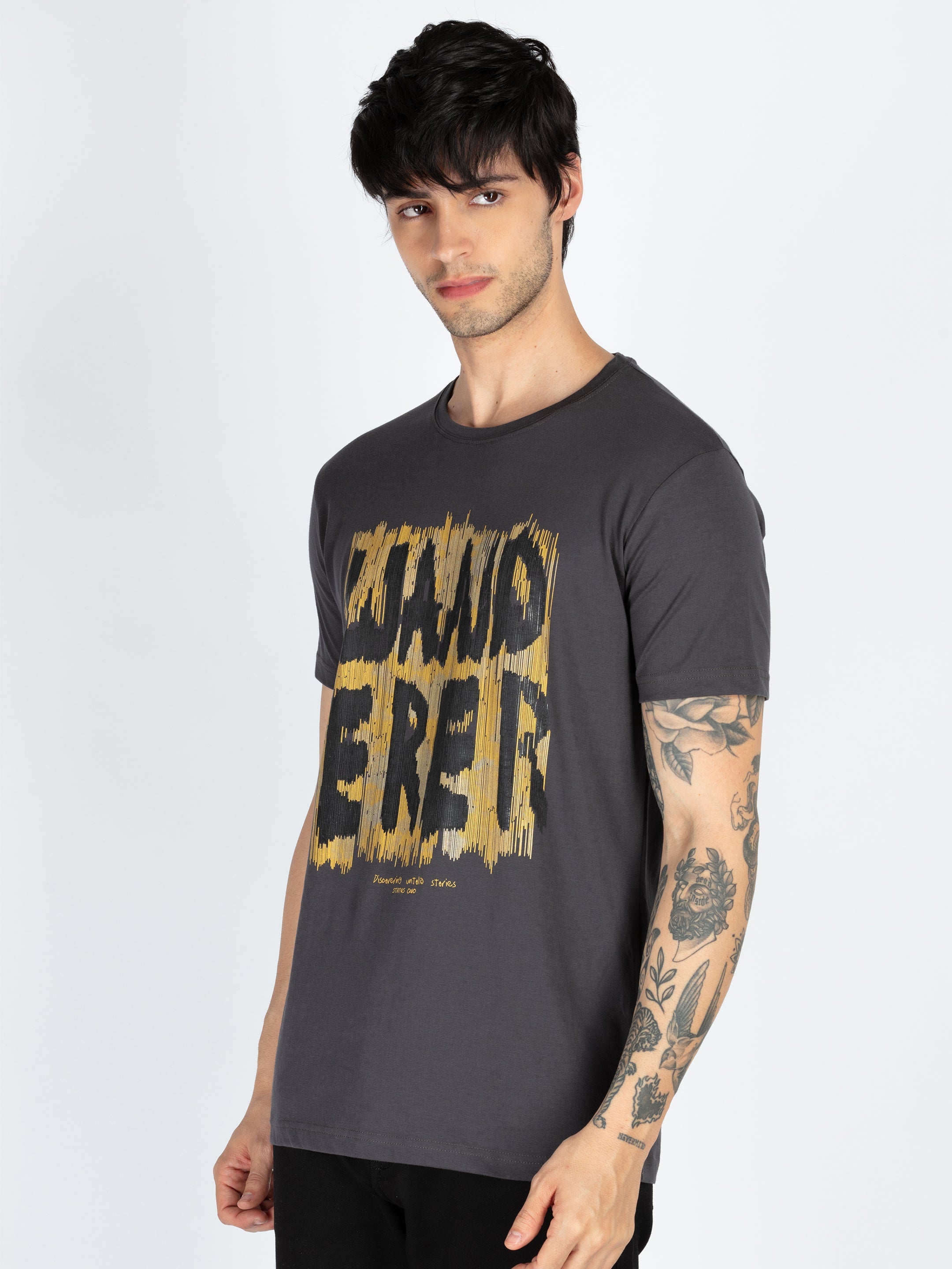 Mens Printed Round Neck T-Shirt Secondary image