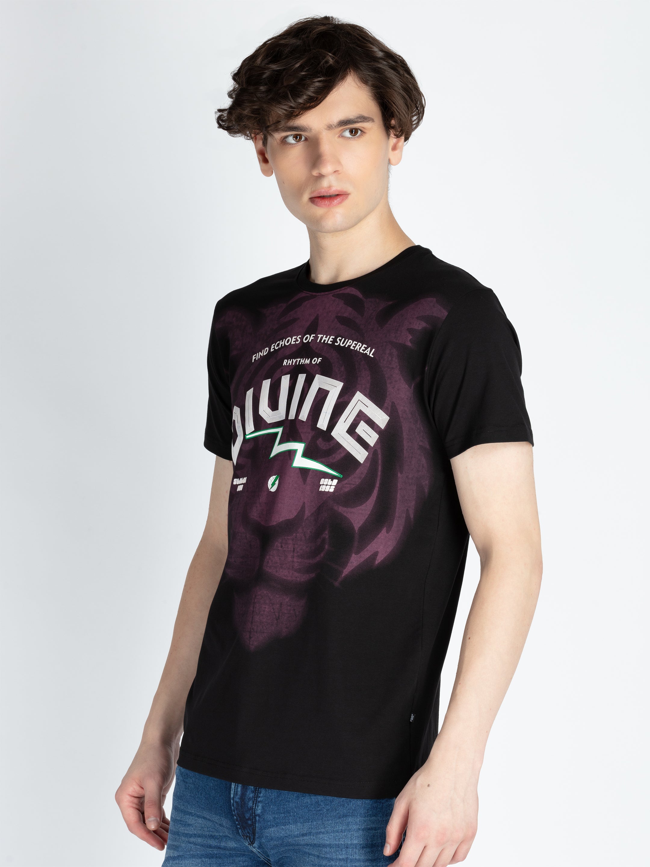 Mens Front Printed Round Neck T-Shirt Secondary image