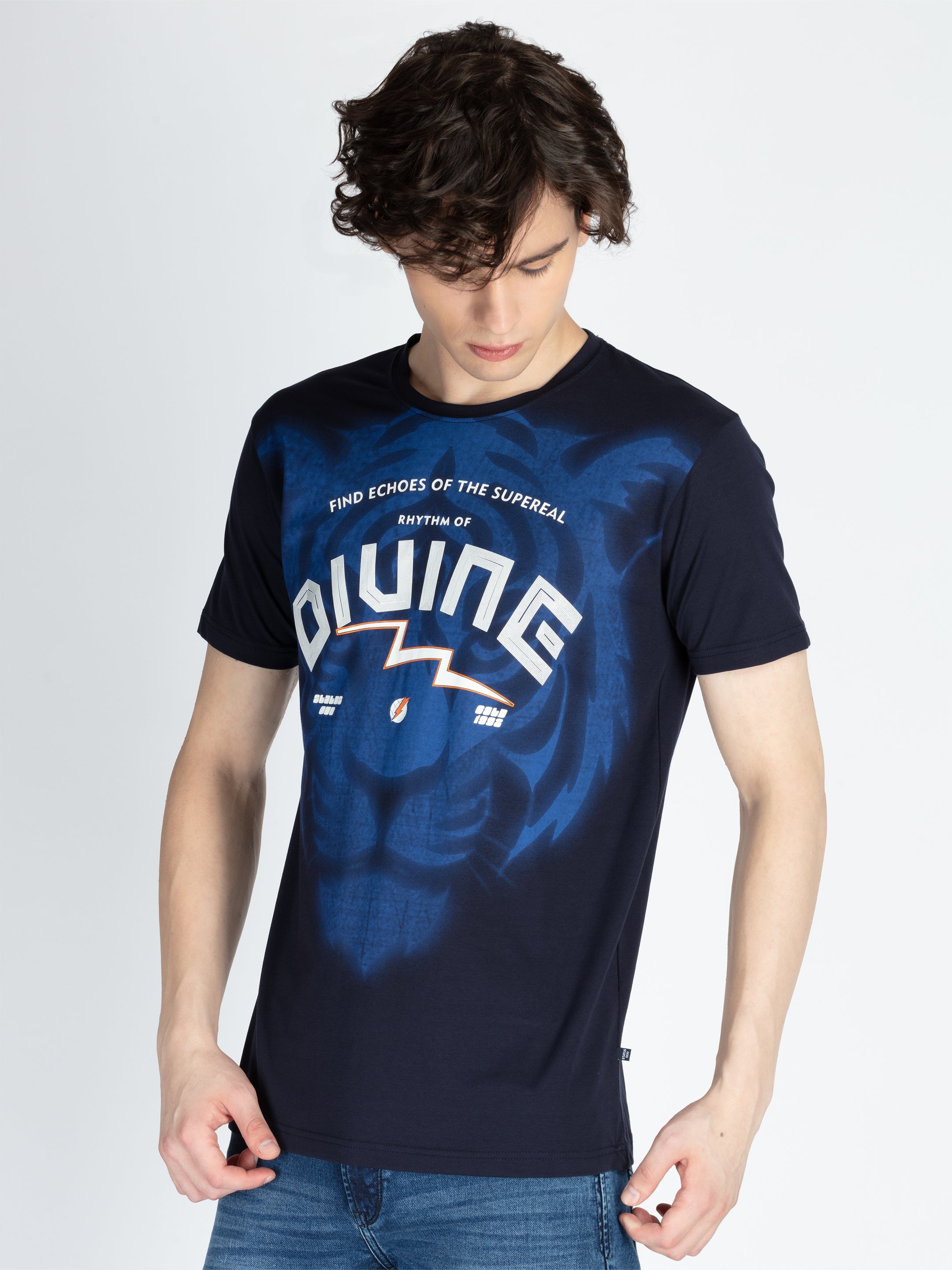 Mens Front Printed Round Neck T-Shirt Secondary image