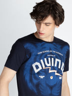 Mens Front Printed Round Neck T-Shirt