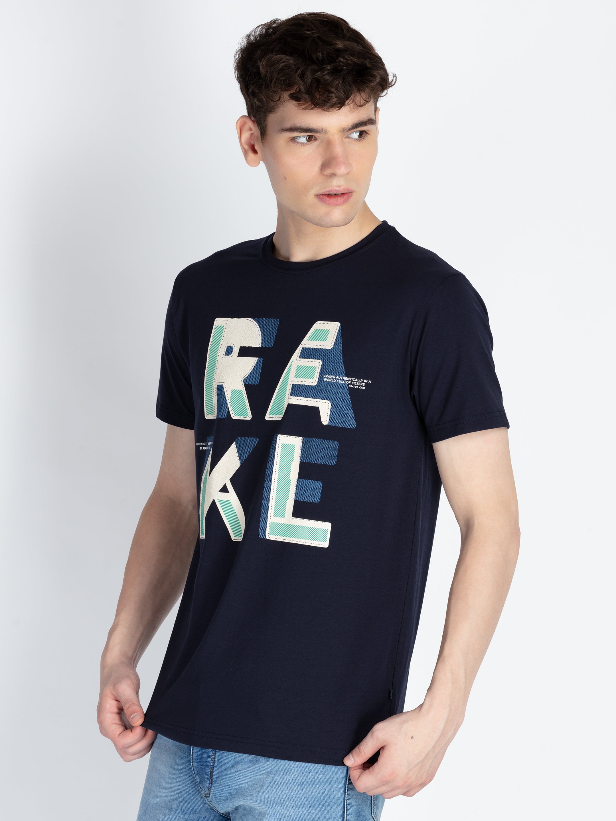 Mens Printed Round Neck T-Shirt Secondary image
