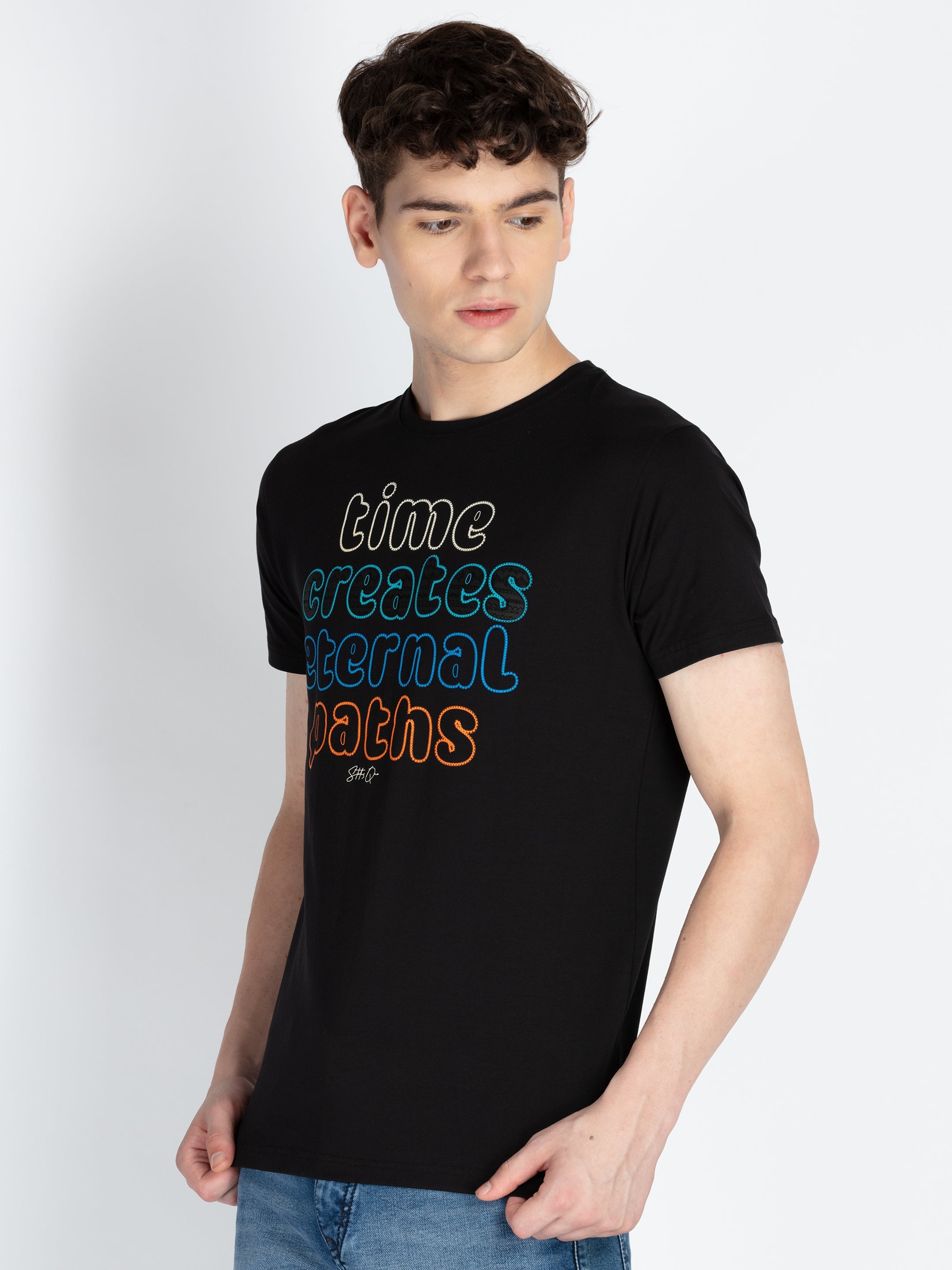 Mens Printed Round Neck T-Shirt Secondary image