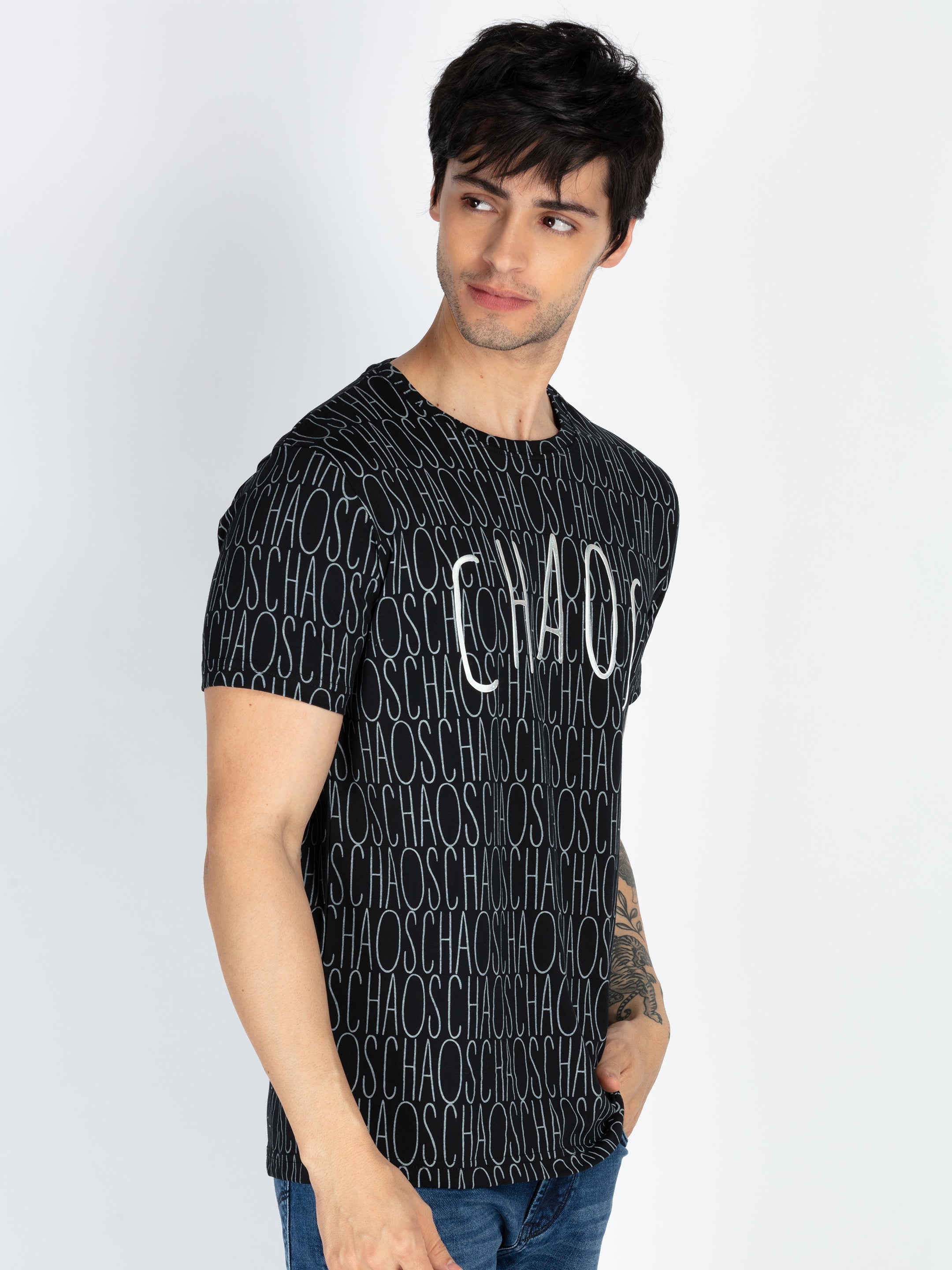 Mens All Over Printed Round Neck T-Shirt Secondary image