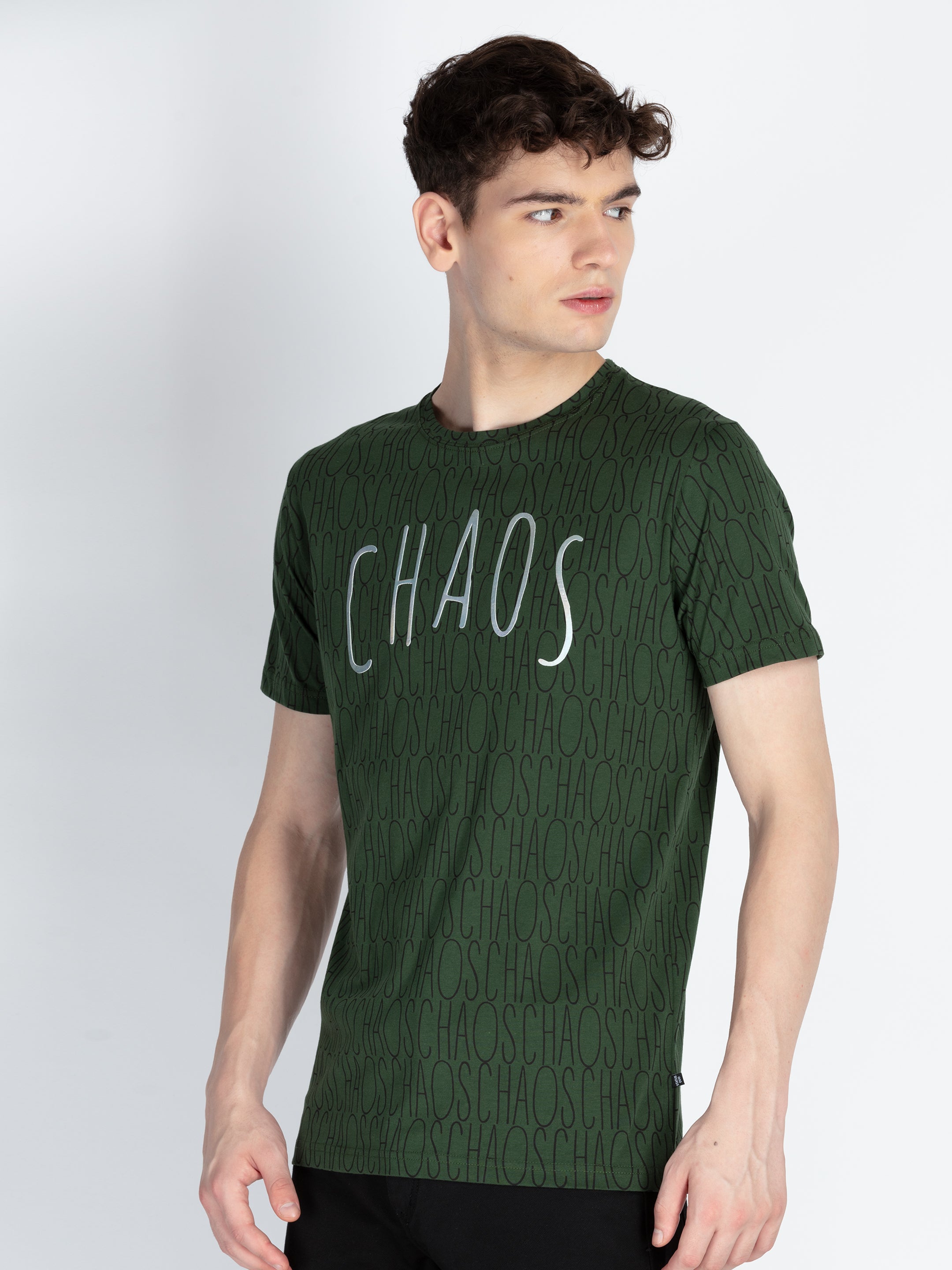 Mens All Over Printed Round Neck T-Shirt
