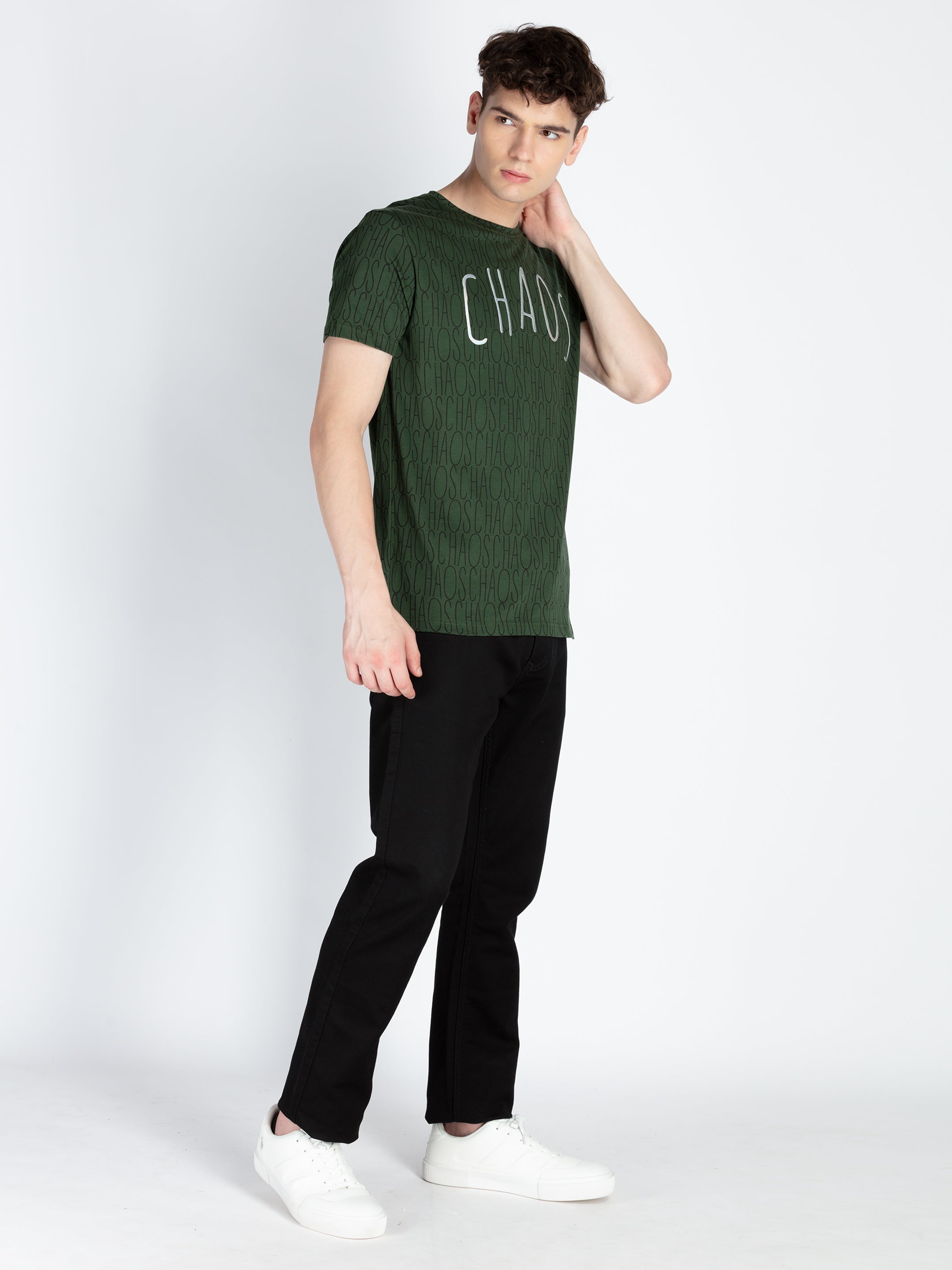 Mens All Over Printed Round Neck T-Shirt