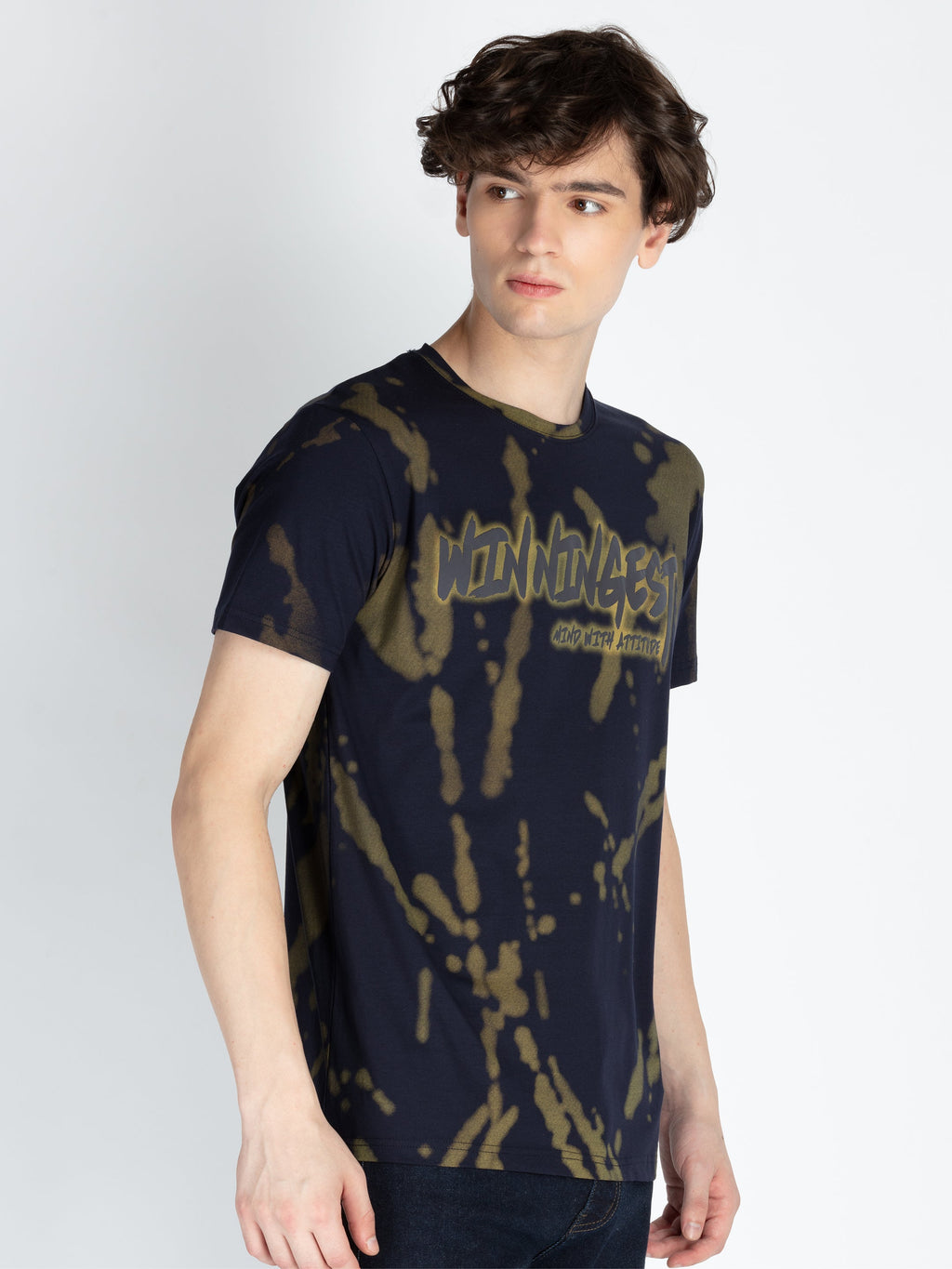 Mens All Over Printed Round Neck T-Shirt