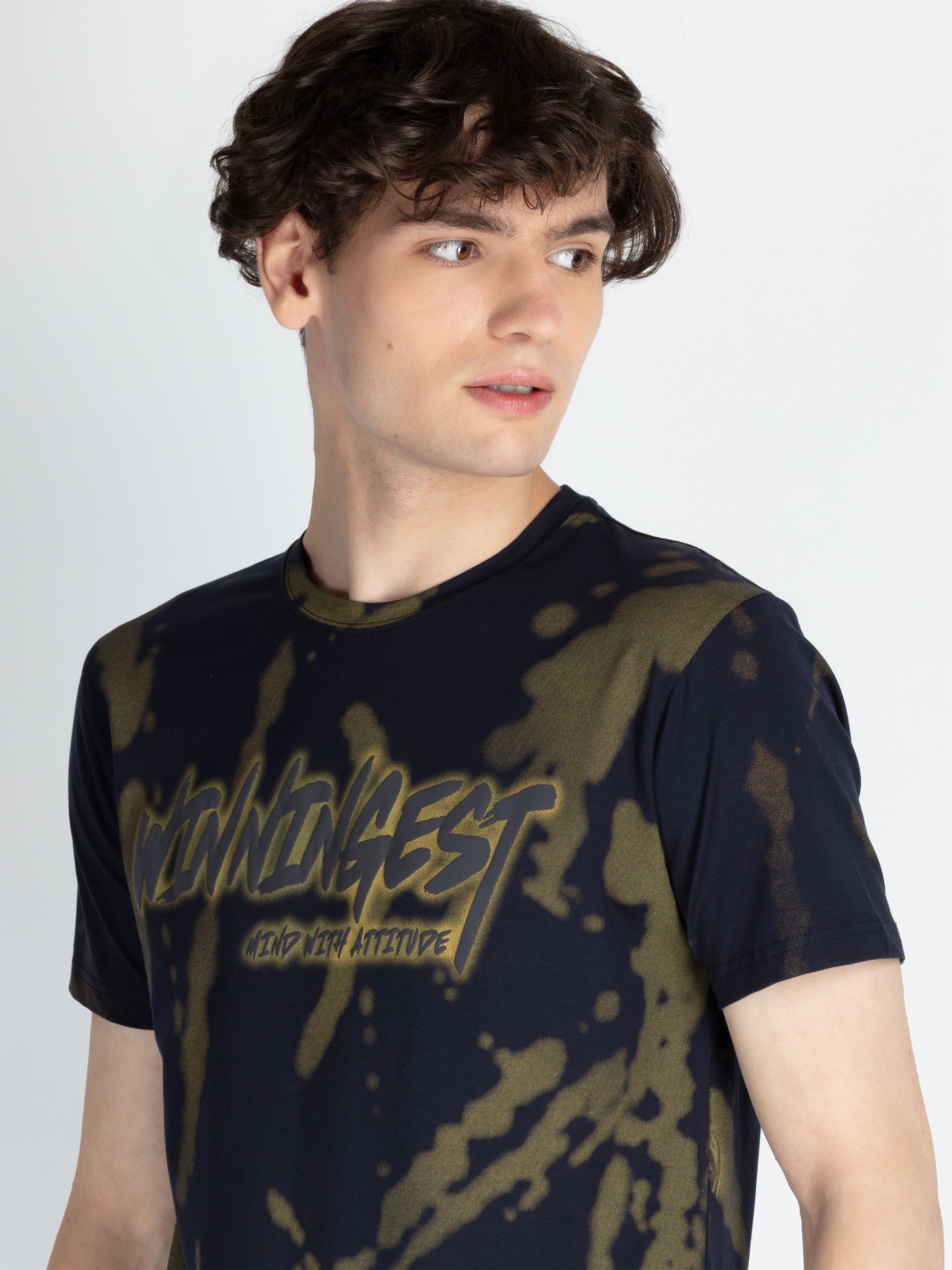 Mens All Over Printed Round Neck T-Shirt