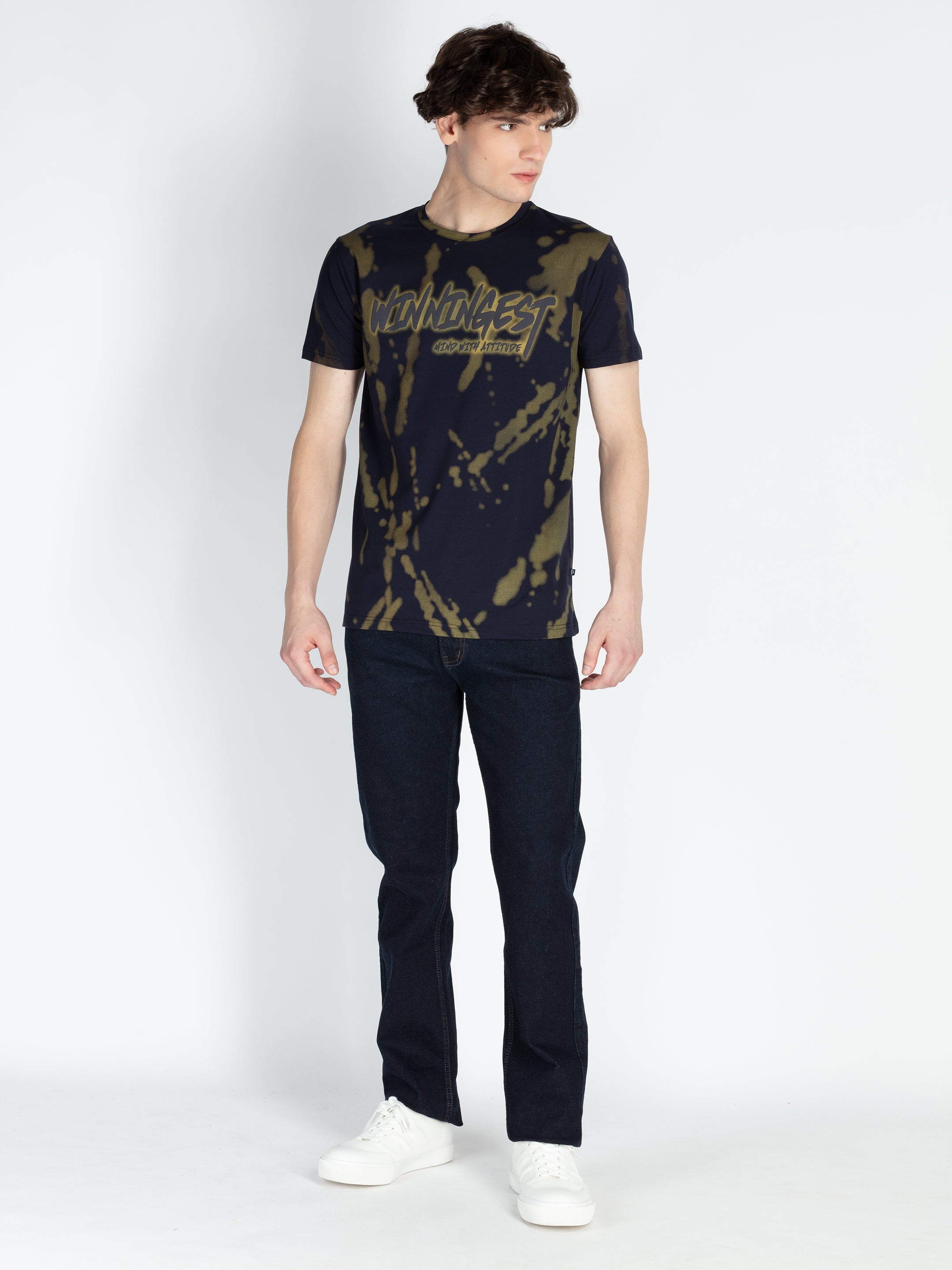 Mens All Over Printed Round Neck T-Shirt