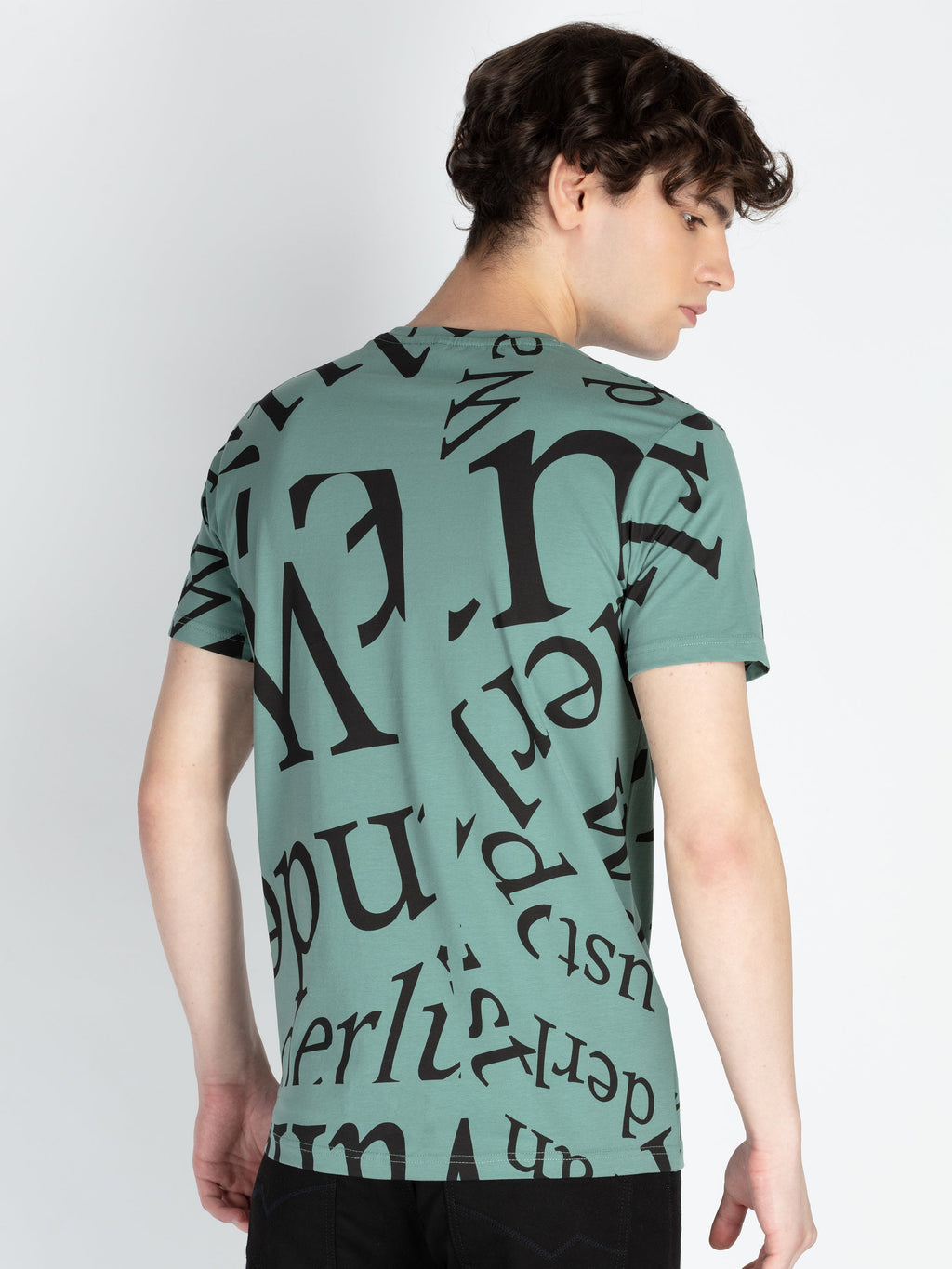 Mens All Over Printed Round Neck T-Shirt