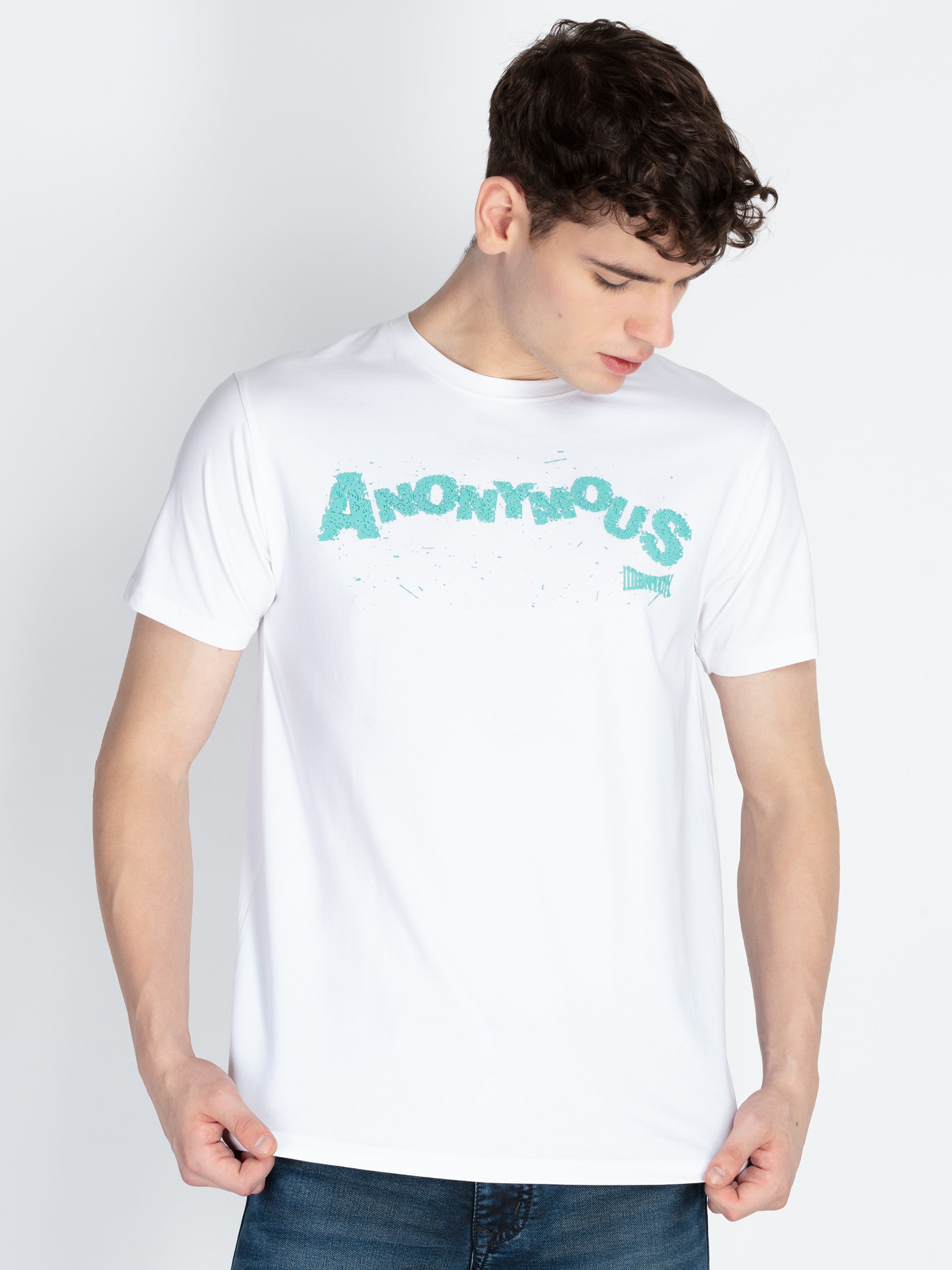 Mens Fron & Back Print Round Neck T-Shirt