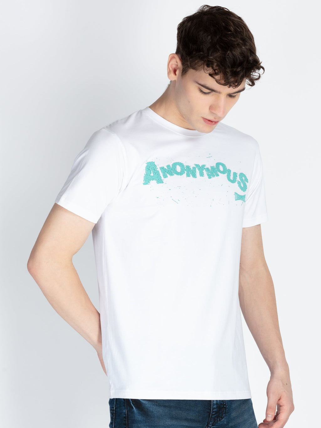 Mens Fron & Back Print Round Neck T-Shirt