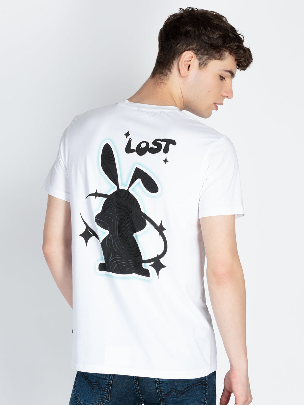 Mens Fron & Back Print Round Neck T-Shirt