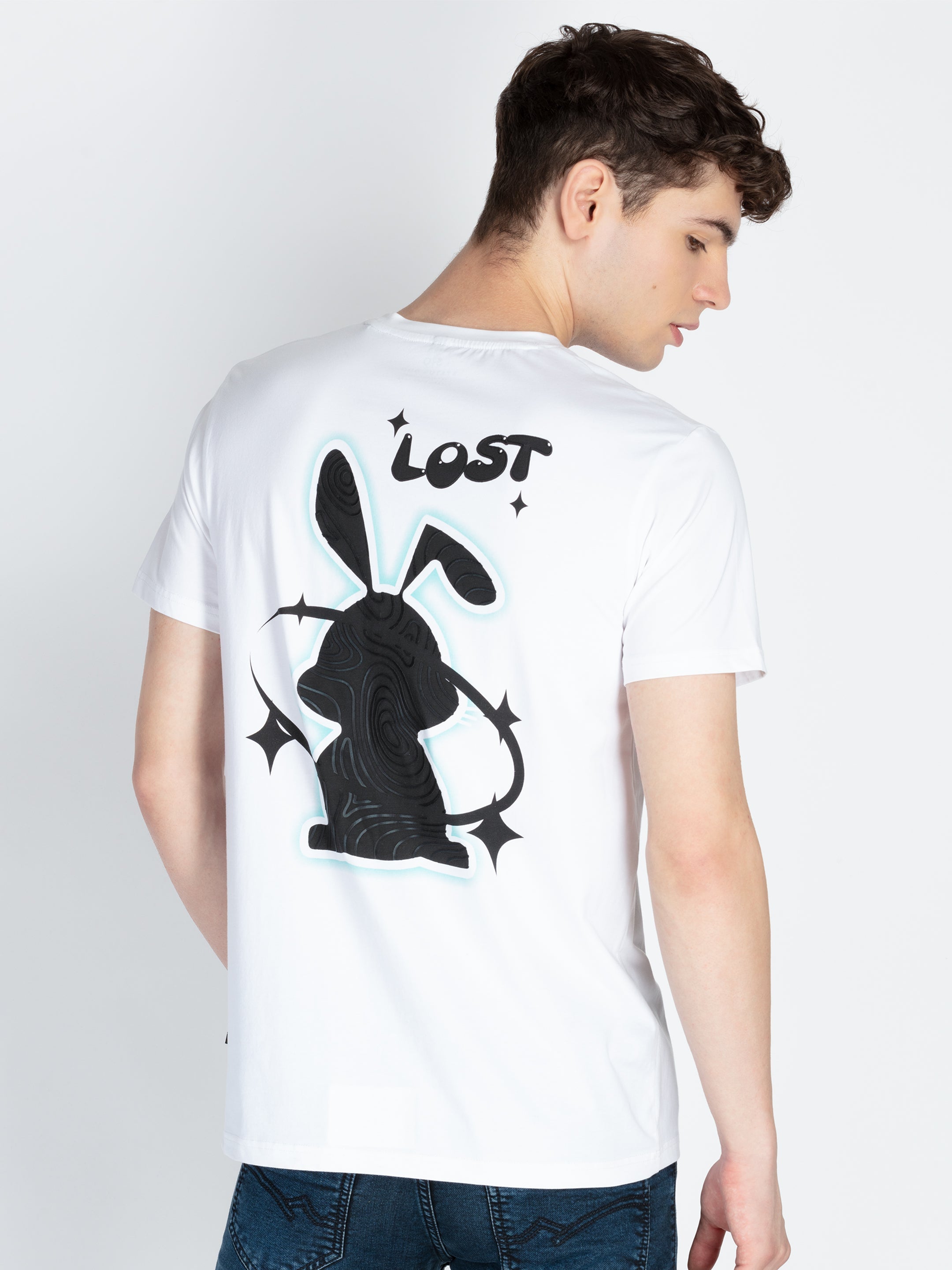 Mens Fron & Back Print Round Neck T-Shirt