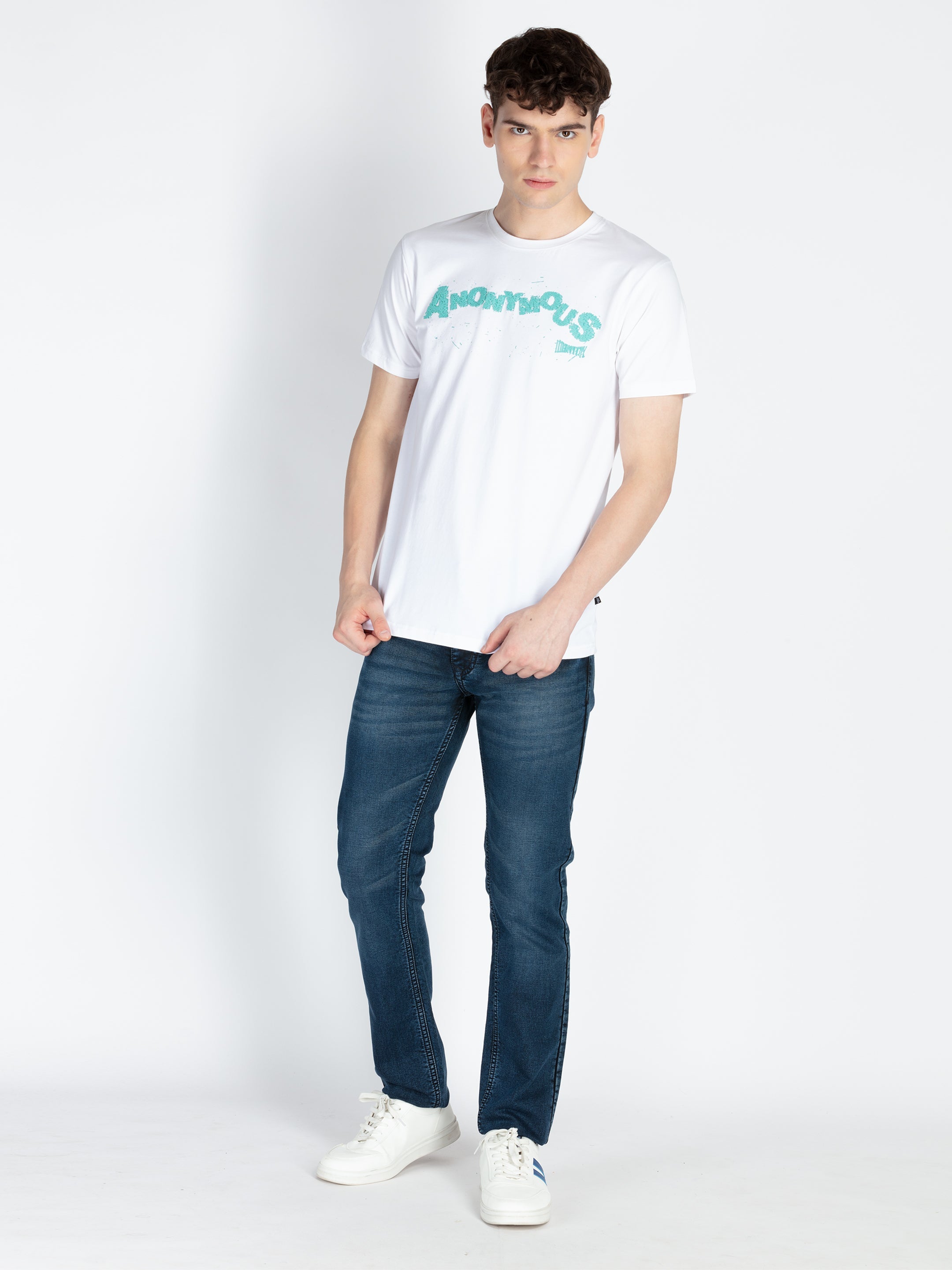 Mens Fron & Back Print Round Neck T-Shirt