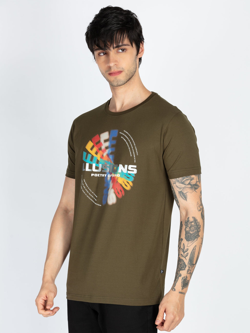 Mens Printed Round Neck T-Shirt