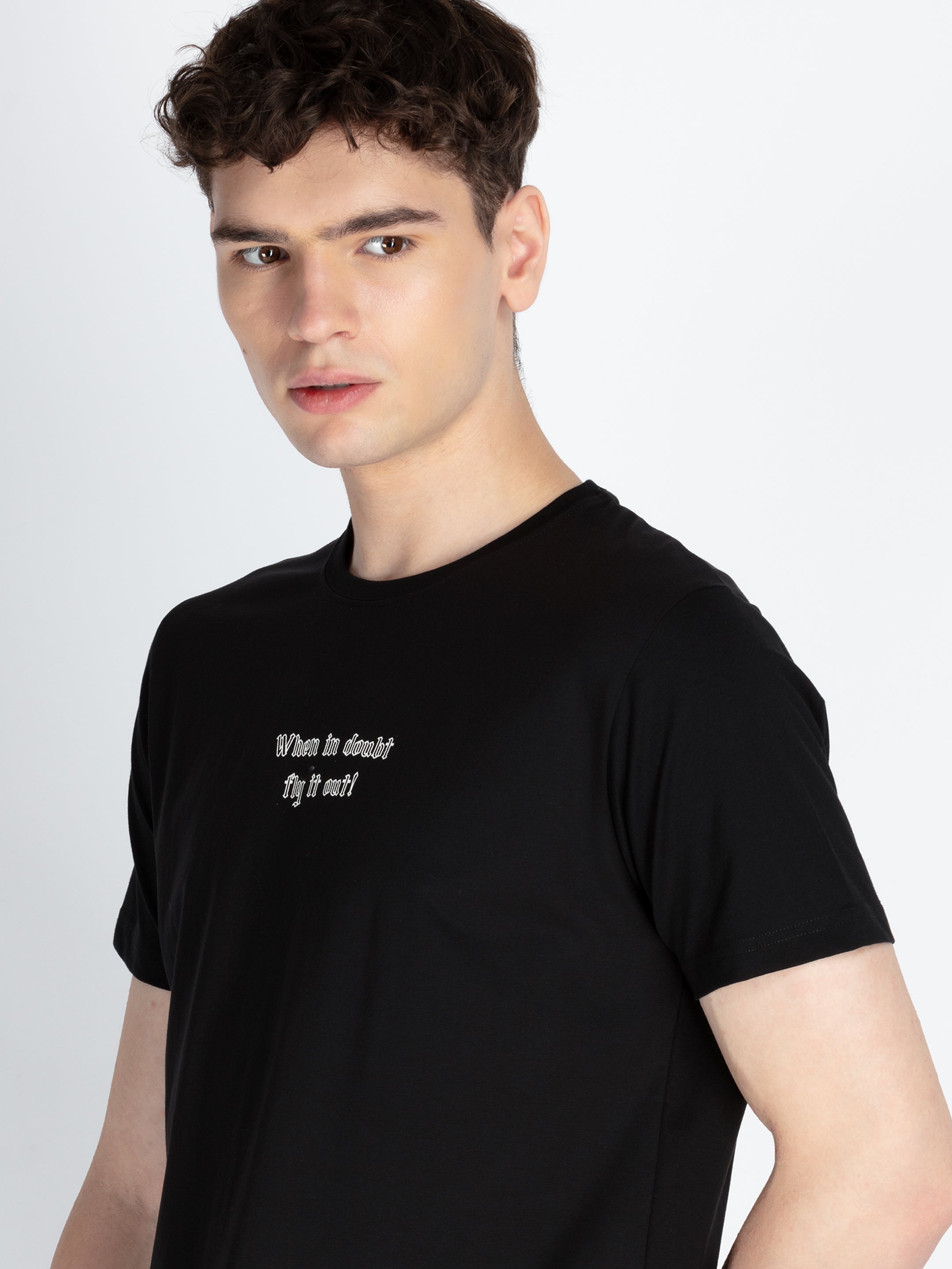 Mens Front & Back Print Round Neck T-Shirt