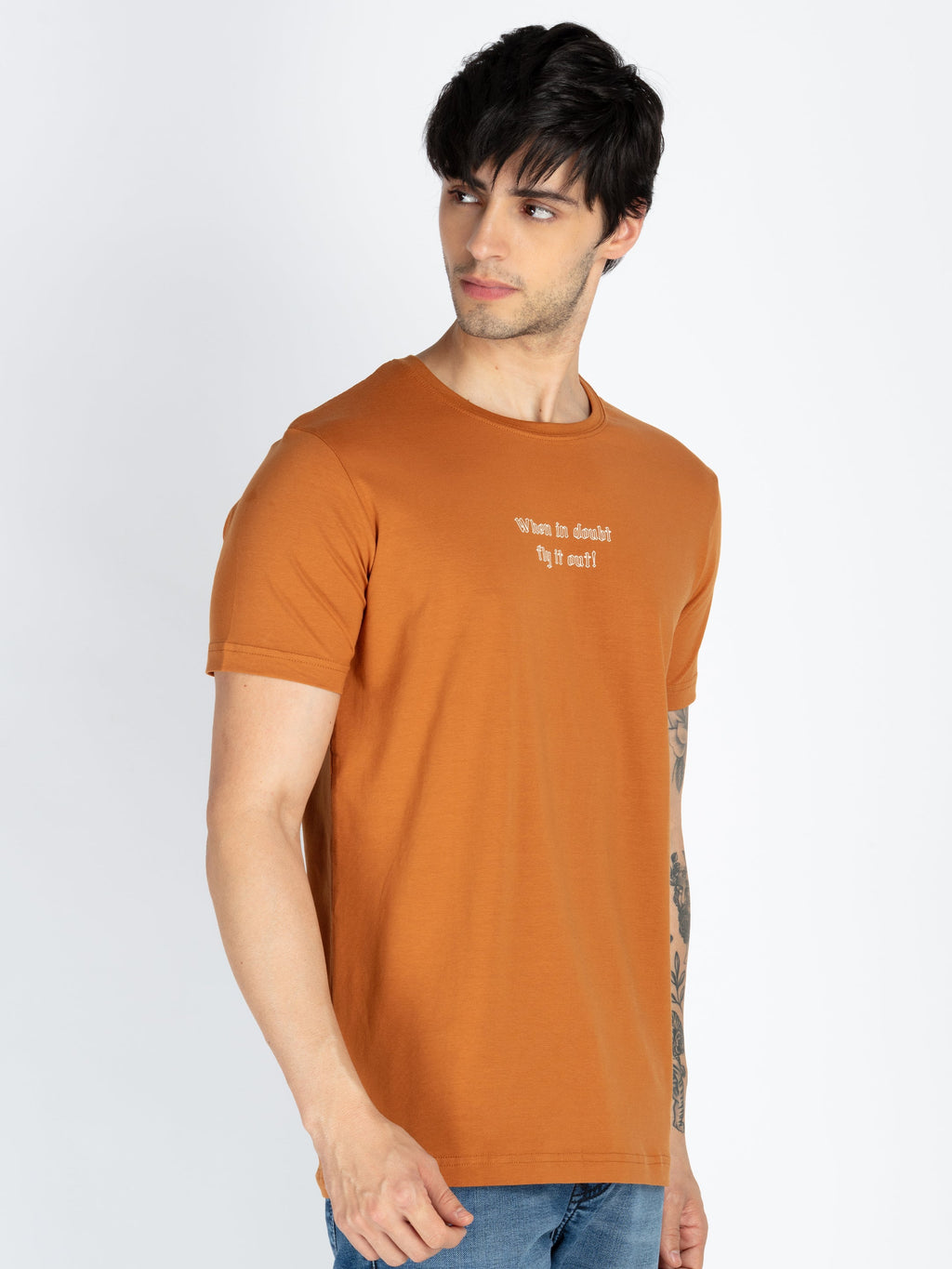 Mens Front & Back Printed Round Neck T-Shirt