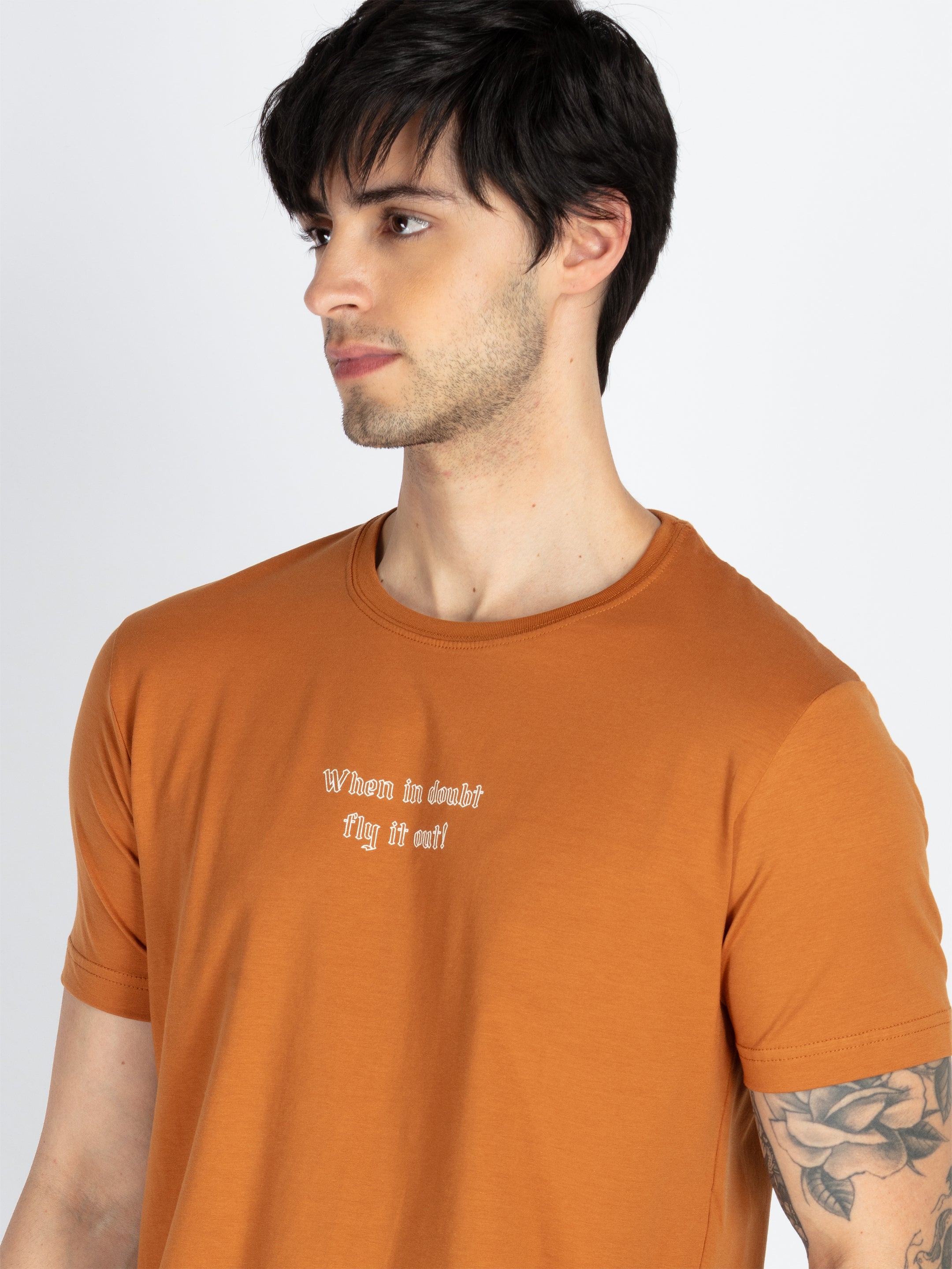 Mens Front & Back Printed Round Neck T-Shirt