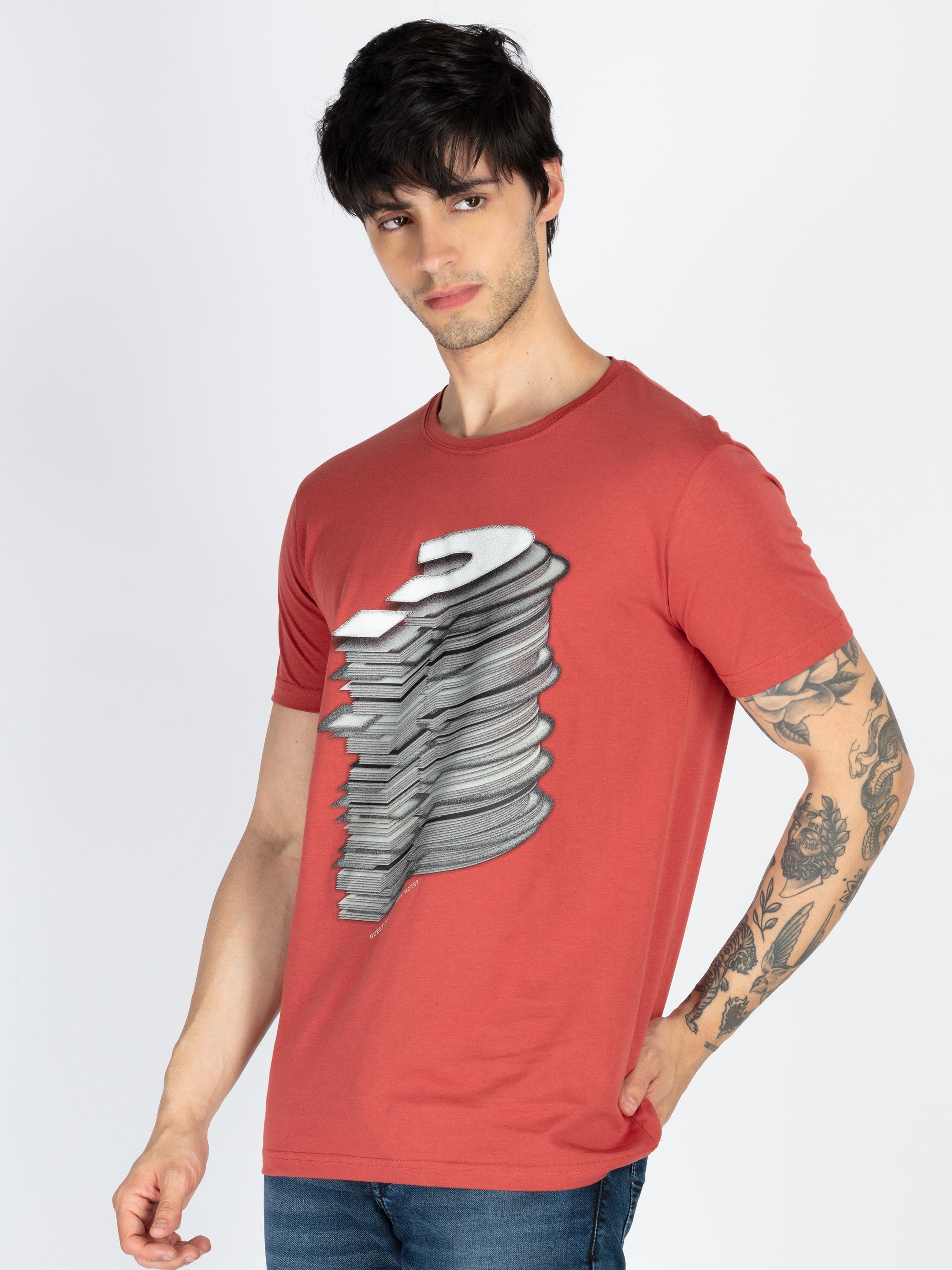 Mens Printed Round Neck T-Shirt